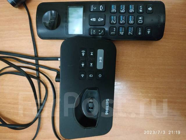 Телефон с автоответчиком, Philips D205, черный, б/у, в наличии. Цена: 1 ...