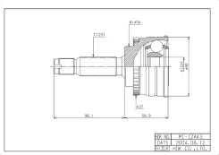 ���� �������� / ������ /����� HDK ��� Mitsubishi Mirage Lancer 1991-1995 Libero 1992-1995; 22*54*25; MI-012A43; MB620393 0410012A43 77301 HDK MI-012A4...