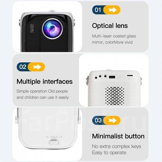 Мини WIFI проектор, кинотеатр Umiio А007 5G, Android, видеопроектор ...