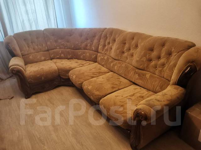 Диван угловой, коричневый, 270,0 см, 100,0 см, 160,0 см, б/у, в наличии ...