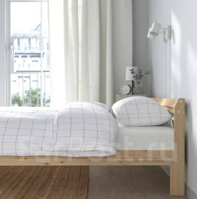 Кровать двуспальная Икеа Нэйден 140x200 IKEA Neiden, светлое дерево ...