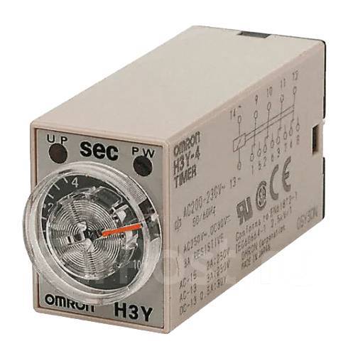 Реле времени h3y 2 H3Y-4 Omron реле времени 220VAC 0-60min 4NO+4NC, новый, в наличии. Цена: 1 390 ₽