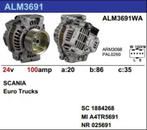 ��������� Scania G480 12.7 [DC13.07] 01.2008- 24V, 100A Motorherz ALM3691YJ ����