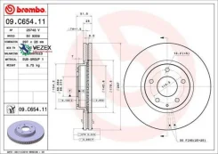 ���� ��������� Mazda 6/CX-5 12-/11- ������.296��. Brembo 09C65411 09C65411 ����
