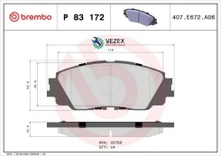������� ��������� Toyota Camry V70 17- �����. Brembo P83172 P83172 ����