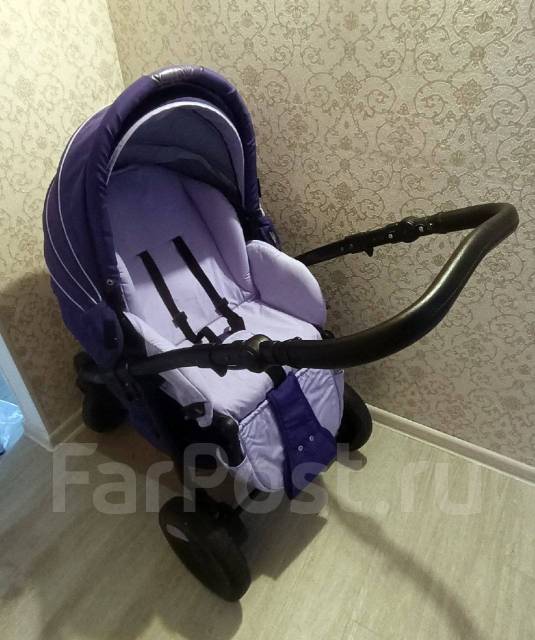Коляска Tutis zippy 2 в 1 фиолетовая, б/у, в наличии. Цена: 2 000₽ во ...