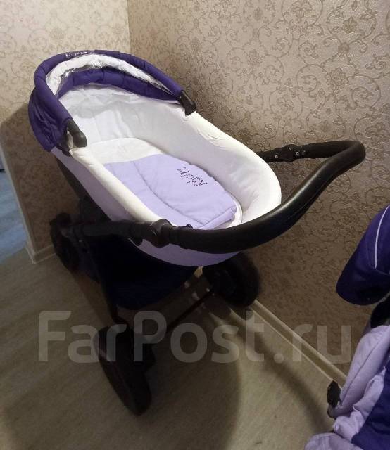 Коляска Tutis zippy 2 в 1 фиолетовая, б/у, в наличии. Цена: 2 000₽ во ...