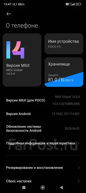 Xiaomi Poco F5. �/�, 256 ��, ������, 3G, 4G LTE, 5G, Dual-SIM, NFC ����