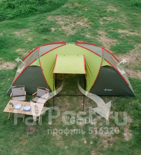 Палатка CD-2053 6 местная 2 комнатная. H180cm. W220cm. L200+120+200 ...