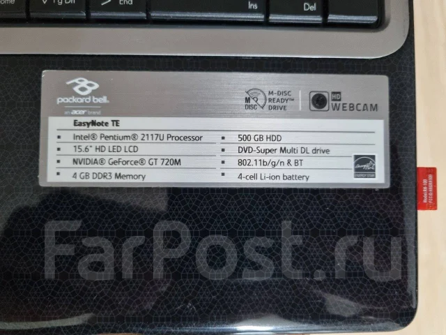 Packard Bell EasyNote Z5WT1. 15.6", ��� 4 ��, ���� 500���, WiFi: 1, Bluetooth: 1 ����