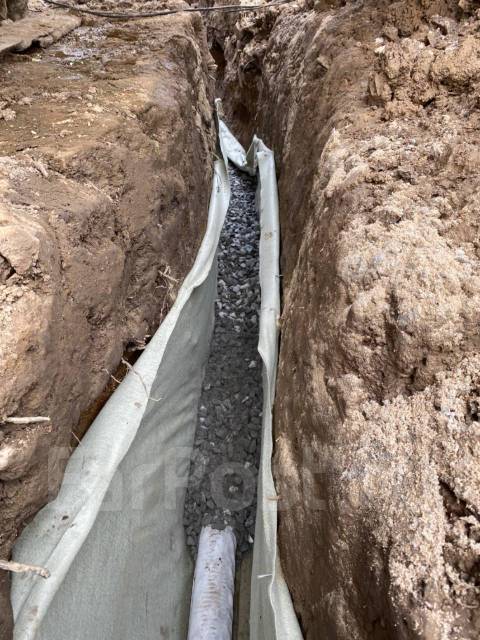 Дренаж участка, фундамента, ливневое водоотведение, утепленная отмостка ...