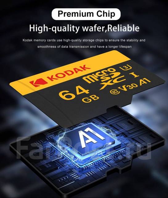 Карта памяти Kodak Micro SD TF карта 32 Gb + адаптер SD, 32 Гб, новый ...