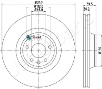���� ��������� AUDI A6/A6 Allroad 04- �������� ����. D 347��. Japanparts DI0925 DI0925 ����