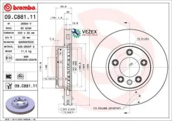 ���� ��������� ������ Porsche: Cayenne 02-, VW: T Brembo 09C88111 09C88111 ����