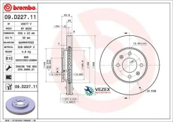 ���� ���������! �������� KIA Rio IV 1.4-1.6 17, Hyundai Accent/i20 14 09. D227.11 Brembo 09D22711 09D22711 ����
