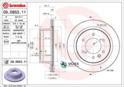���� ��������� Mitsubishi Pajero Sport III 15- ������ ����. D 315��. Brembo 09D85311 09D85311 ����