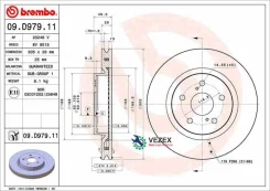 ���� ��������� Toyota Camry V70 17-/RAV 4 18- �������� D 305��. Brembo 09D97911 09D97911 ����