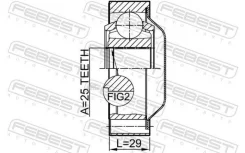 ���� ���������� ���� 25X75.7 Febest 2311Touarfsha 2311TOUARFSHA ����