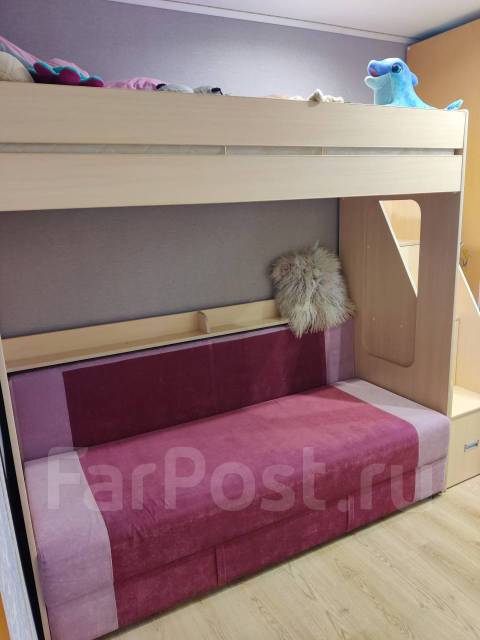Продается двухъярусная кровать-диван, б/у, в наличии. Цена: 23 000₽ во ...