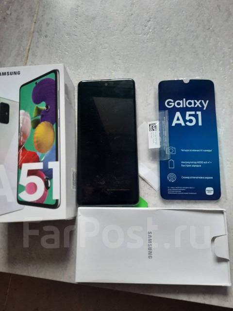 Телефон Samsung Galaxy A 51, 64 гб, 6.50", моноблок, белый, 4G LTE, б/у ...