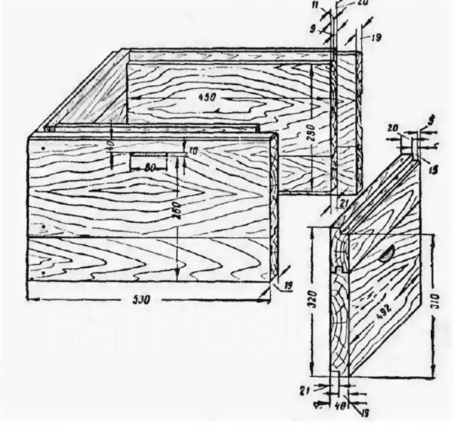 Улей дадан 10 ти рамочный размеры чертежи своими руками
