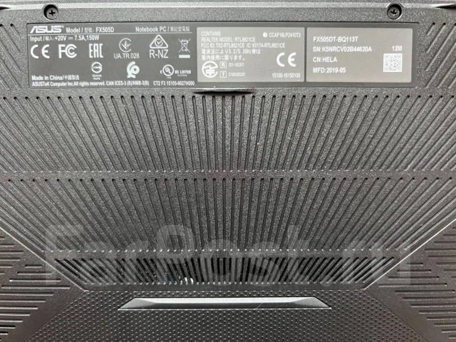 Asus TUF Gaming FX505DD. 15.5", 2,1����, ��� 24 ��, ���� 1 000���, WiFi: 1, Bluetooth: 1, ����������� �� 18��. ����