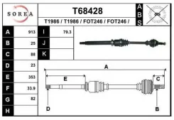 ��������� ��� (� ABS) ford Fiesta V (JH_, JD_) / Fusion (JU_) EAI T68428 T68428 ����
