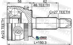 ���� �������� 23X64.5X27 Febest 1210CRE16A46 1210CRE16A46 ����