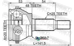 ���� �������� ������ 20X52.7X25 Febest 2410ARKA48R 2410ARKA48R ����