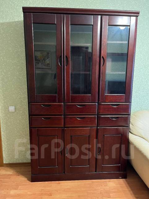 Книжный шкаф дабл ливз из натурального дерева, 130 см, 210 см, 40 см, б ...