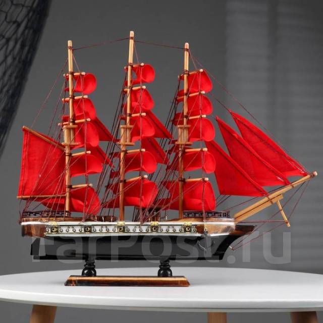 Корабль Алые паруса, коричневый корпус, 43*8*37см 4610186, новый, под ...