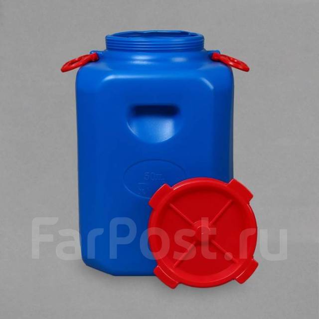 Фляга-бочка пищевая, 50 л, горловина 19,5 см, синяя, новый, под заказ ...