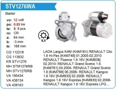 ������� Renault Megane 1.6, 12V 8,9T Motorherz STV1276YJ ����