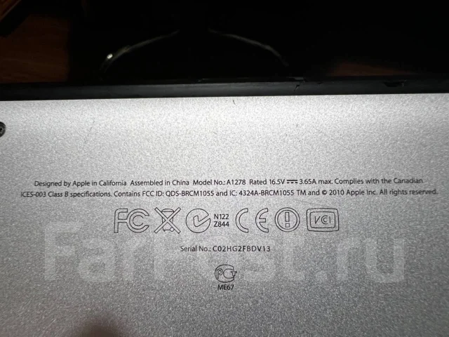 Apple MacBook Pro 13 2011 Late. 13.3", 2,3����, ��� 8 ��, ���� 750���, WiFi: 1, Bluetooth: 1 ����
