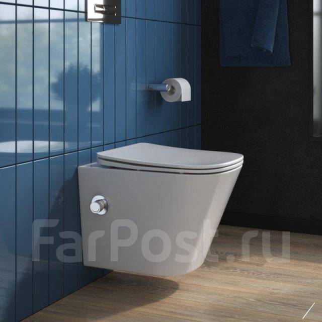 Унитаз подвесной с сиденьем и креплением с функцией биде и смесителем ...