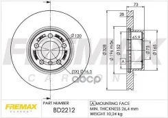 ���� ��������� �������� BMW X3 10-17, X4 14-18 Fremax ���. BD2212 BD2212 ����
