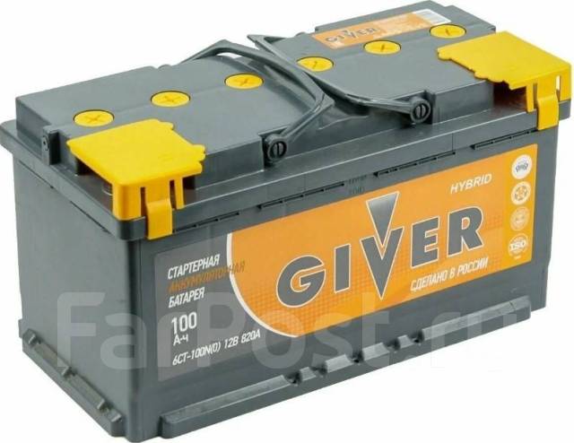 Аккумулятор Giver 6СТ-100 L5 100Ач 820А, кальциевый, прямая (правое ...