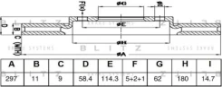���� ��������� Toyota Verso 09- ������ D 297�� Blitz BS0568 BS0568 ����
