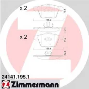 ������� �������� �����. 155x75x21 Volvo XC90 2.5iT/3.0i T6 02 OTTO Zimmermann 241411951 241411951 ����