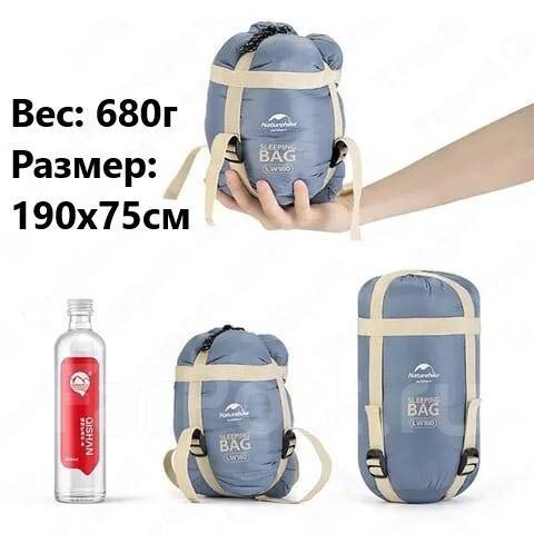 Спальный мешок компактный Naturehike LW180, -3 +15. Вес 680 грамм ...