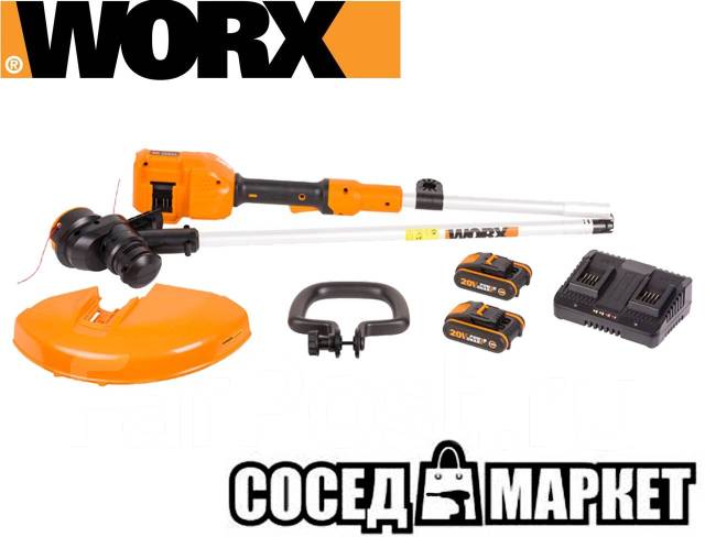 Триммер аккумуляторный WORX 40В, 33см (WG183E), новый, в наличии. Цена ...