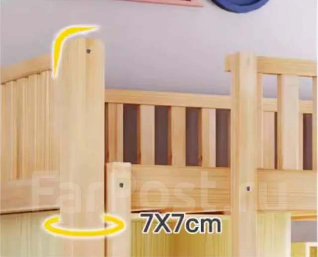 Кровать-чердак \"Эко\" из натурального дерева 100х200 см, односпальная ...