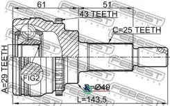 ���� �������� 29X49X25 Febest 0710RS413A43 0710RS413A43 ����