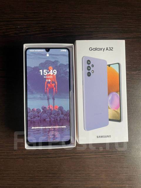 Samsung Galaxy A32, 128 гб, 6.40", моноблок, фиолетовый, 4G LTE, Dual ...