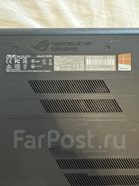 Asus ROG Strix. 17.3", ��� 4 ��, WiFi: 1, Bluetooth: 1 ����