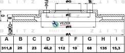 ���� ��������� �������� ������������� AUDI A4/A6 97-/ VW Passat 96-/ Skoda Superb 02- Blitz BS0173 BS0173 ����
