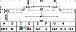 ���� ��������� Honda Civic/CR-V/FR-V/Stream 01- �����. ����. Blitz BS0253, ������ BS0253 ����