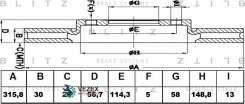 ���� ��������� Subaru Tribeca 05- �����. ����. Blitz BS0403 BS0403 ����