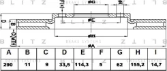���� ��������� Toyota Avensis 09- ����. Blitz BS0424 BS0424 ����