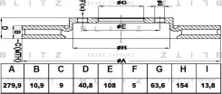 ���� ��������� FORD/Mazda Focus 2/C-MAX/3 04- ����. Blitz BS0434 BS0434 ����